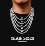 Premium Iced-Out Layered Chain Necklace Silver CZ Cuban Link Chain Necklace Hip Hop Bling Layered Necklace Chain