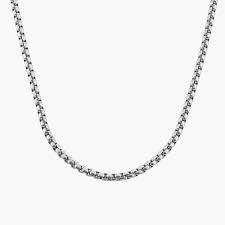 Luxury Silver Box Chain Necklace for Men  Premium Silver Box Link Chain Necklace
